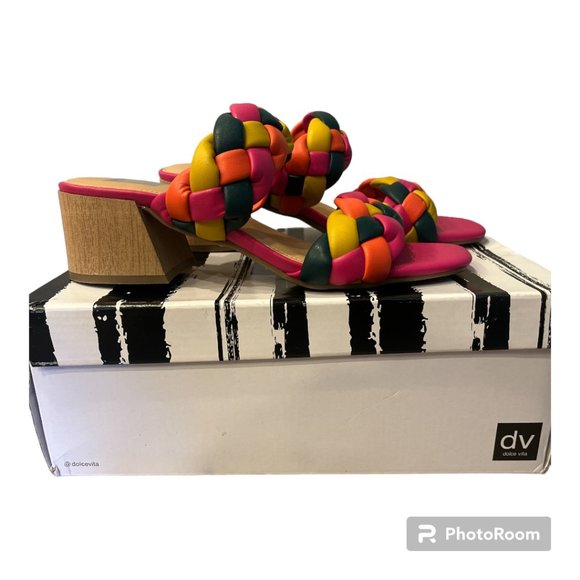 New in Box Dolce Vita Sully Braided Sandal Rainbow Multi Color Size 7 - Picture 2 of 7